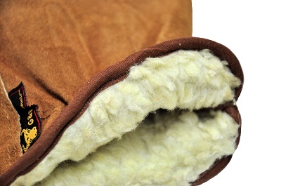 Suede Cowhide Leather Winter Gloves 