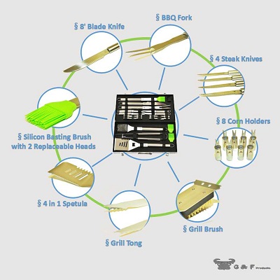 Stainless-Steel BBQ Kit